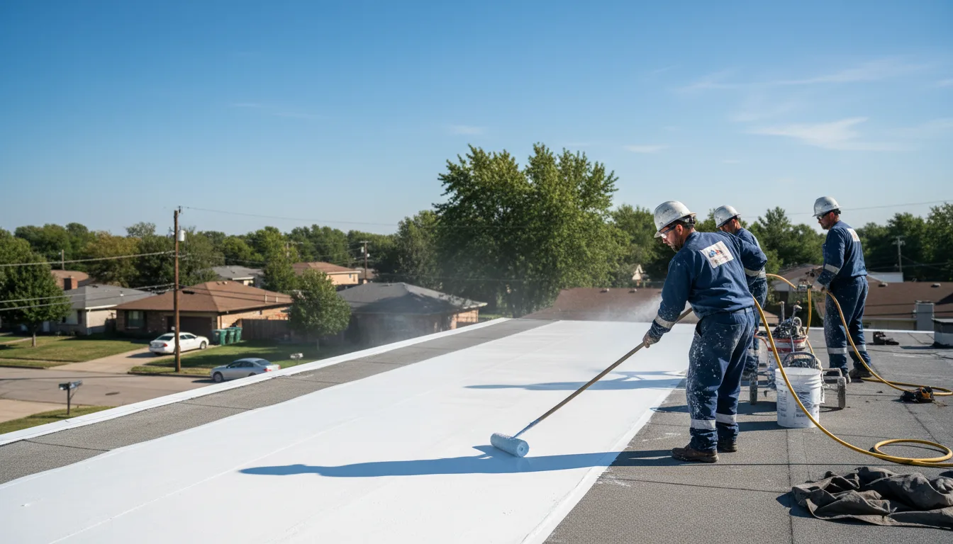 Commercial roof coating in Powderly, TX near me